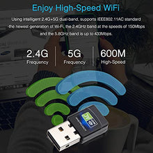 WEIWO Adapter Ethernet Dongle 600Mbps 5Ghz LAN Adapter PC Antena Receiver AC Network Card(D)