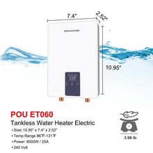 Tankless Water Heater Electric for Sink Faucet, thermomate 6000W 240V Point of Use Instant Hot Water Heater CSA Certified with Self-modulating, Overheating Protection, 1.07GPM at 35°F Rise