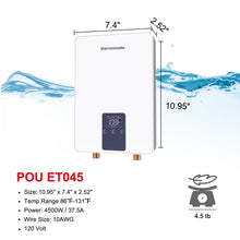 Tankless Water Heater Electric for Sink Faucet, ThermoMate 4500W 110~120V Small Point of Use Instant Hot Water Heater CSA Approved with Temperature Display, Self-modulating, 0.85GPM at 35°F Rise