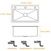 LIJIJUCN Black Stainless Steel Kitchen Sink, Single Bowl Kitchen Sink, Drop In/Topmount Workstation Sink with Sliding Accessories, Farmhouse Workstation Sink with Multiple Accessories (28.3 x 17.7in)