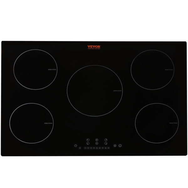 VEVOR Built-in Induction Electric Stove Top 30 Inch,5 Burners Electric Cooktop,9 Power Levels & Sensor Touch Control,Easy to Clean Ceramic Glass Surface,Child Safety Lock,240V