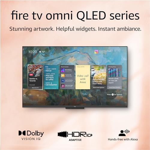 Amazon Fire TV 43" Omni QLED Series 4K UHD smart TV, Dolby Vision IQ, Fire TV Ambient Experience, hands-free with Alexa