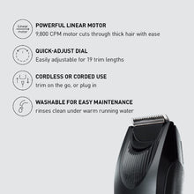 Panasonic Beard Trimmer for Men Cordless Precision Power, Hair Clipper with Comb Attachment and 19 Adjustable Settings, Washable, ER-SB40-K, 0.5-10mm lengths, 1 Pack