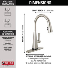 Delta Faucet Lenta Touch Kitchen Faucet Brushed Nickel, Kitchen Sink Faucets with Pull Down Sprayer, Touch2O Technology, SpotShield Stainless 19802TZ-SP-DST