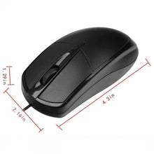 UPATTHUB Optical Wired Mouse, Laptop Desktop Laptop Home and Office Mouse, Fitting Hand Design Mouse, Premium Material USB Wired Optical Mouse - Black