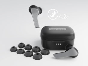 Lenovo Smart True Wireless Earbuds - Smart Switch Fast Pair - Active Noise Cancelling Earphones with Wireless Charging Case - 28 Hrs Playtime Headphones - 6 Built-in Mics - Bluetooth - Black