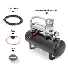 CNRAQR200PSI 12V Heavy Duty Air Train Horn/Air Ride Suspension Compressor with 2 Gallon (8 Liter) Train/Air Horn Tank