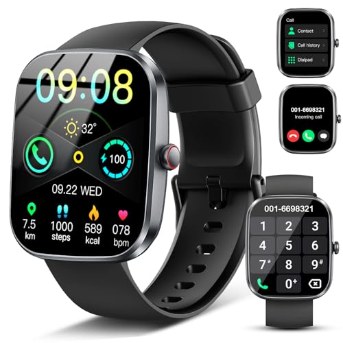 Smart Watch(Answer/Make Call), 1.91" Smartwatch for Men Women,2025 Fitness Watch with 110+ Sport Modes, Fitness Activity Tracke with Pedometer/Sleep Monitor/Heart Rate/IP68 Waterproof, for Android iOS