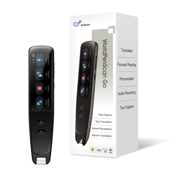 PenPower WorldPenScan Go | OCR Reading Pen | Text to Speech for Dyslexia| Pen Scanner for Data Input | Pen Translator | Wireless Standalone | LCD Touchscreen | Wi-Fi Connection