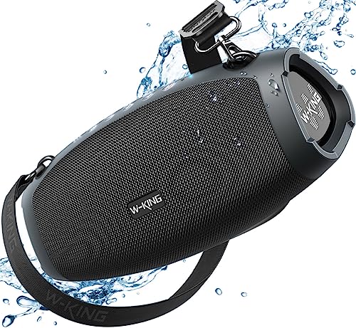 W-KING Portable Loud Bluetooth Speaker Wireless,120W PEAK Waterproof Outdoor Speakers Party Boombox 2 Subwoofer, Triple Passive Radiators-70W Omnidirectional HiFi Deep Bass/42H/PowerBank/TF/AUX/Opener