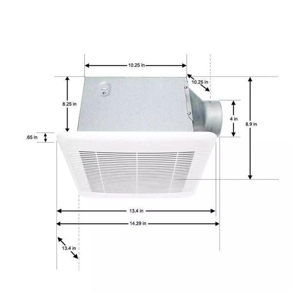 UZKOZAM Bathroom Exhaust Fan 110 CFM Ceiling Mount Room Side Installation Compatible with Hampton Bay, white