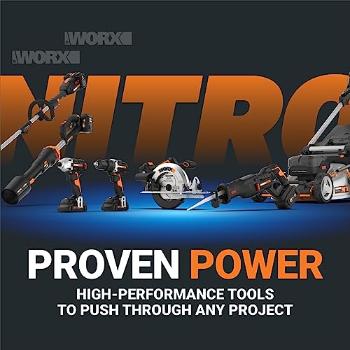 Worx Nitro 40V 15" Cordless String Trimmer with Brushless Motor, Powerful Grass Trimmer with Dual-Exit Bump-Feed Head, Lightweight Weed Trimmer Easy-Load Spool Head – Batteries & Charger Included