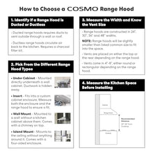 COSMO COS-63175 30 in. Vista Collection 380 CFM Ducted Wall Mount Range Hood, Button Controls, LED Lights, Stainless Steel