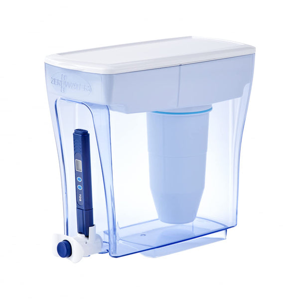 ZeroWater 20-Cup Ready-Pour 5-Stage Water Filter Pitcher Dispenser with 5-Stage 0 TDS Zero Water Filter – IAPMO Certified to Reduce Metals, Chlorine, Lead, Chromium, and Forever Chemicals PFOA/PFOS