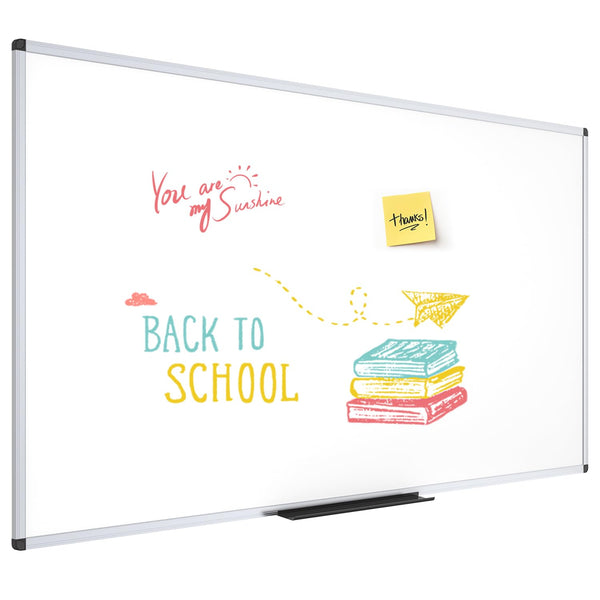 VIZ-PRO Dry Erase Board/Whiteboard, 72 x 40 Inches, Wall Mounted Board for School Office and Home