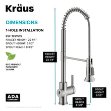 KRAUS Britt Touchless Sensor Commercial Single Handle Pull Down Kitchen Faucet in Spot Free Stainless Steel, KSF-1691SFS