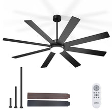 addlon 72 Inch Large Ceiling Fans with Lights, Black Ceiling Fan with Light and Remote Control, Reversible, 5CCT, Dimmable, Modern Ceiling Fan for Living Room, Kitchen, Patio Indoor/Outdoor Use