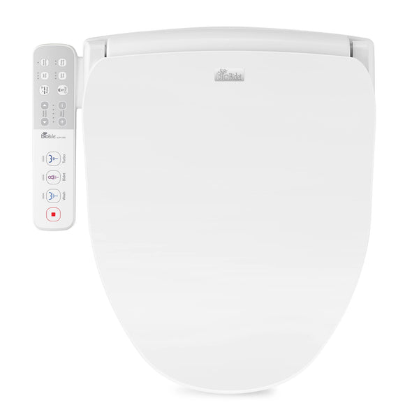 Bio Bidet Slim One Smart Toilet Seat in Round White with Stainless Steel Self-Cleaning Nozzle, Nightlight, Turbo Wash, Oscillating and Fusion Warm Water Technology