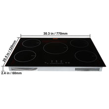 VEVOR Built-in Induction Electric Stove Top 30 Inch,5 Burners Electric Cooktop,9 Power Levels & Sensor Touch Control,Easy to Clean Ceramic Glass Surface,Child Safety Lock,240V