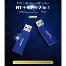 WEIWO Compatible 4.2 Dongle 1300Mbps for PC Desktop Laptop 5GHz +2.4G Network Adapter Card