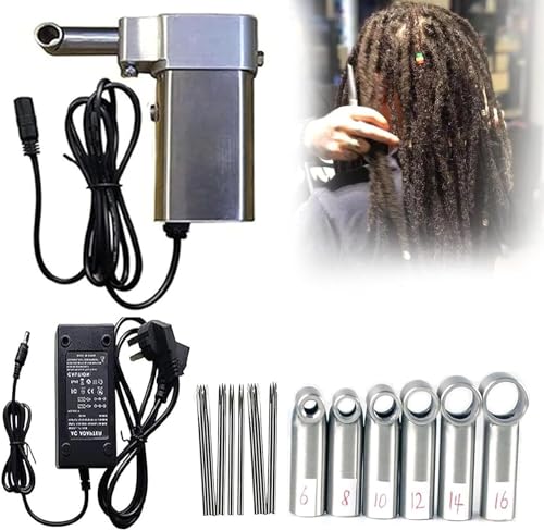 LXXW Electric handheld dreadlocks machine Dreadlock Machine, Stainless Steel Electric Handheld Portable Dreadlock Maker, 6-16mm Crochet Twisting Braiding Machine Instant Dreadlock Machine for Locs(12