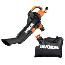 WORX WG509 12 Amp 3-in-1 Electric Leaf Blower with All Metal Mulching System and Leaf Collection System