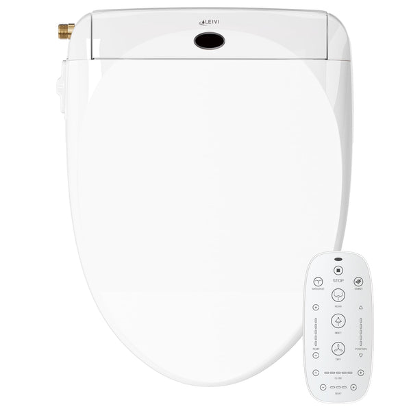 LEIVI Smart Bidet Toilet Seat with Wireless Remote and Side Panel, Multiple Spray Modes, Adjustable Heated Seat, Warm Water and Air Dryer, Auto LED Nightlight, Round