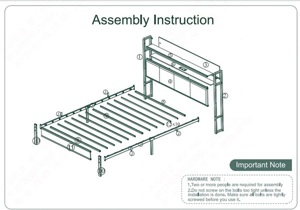 Z-hom Upholstered Twin Bed Frames, Upgraded Metal Bed Frame with LED Lights Headboard & Footboard, Bed Furniture with Charging Station Ports & Storage Shelves, Easy Assembly Bed Frame, Noise Free