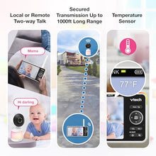 VTech Smart WiFi Baby Monitor, 2K Camera, 5.5-inch HD IPS Screen, Crystal Clear Infrared Night Vision, Pan-Tilt, 24x Zoom, 2-Way Talk, Multi-color Night Light, Soothing Sounds, Free App: Smart HD Plus