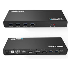 WAVLINK USB 3.0 and USB-C Dual 4K Display Universal Laptop Docking Station with DisplayPort and HDMI Docking Staion Dual Monitor for Mac, Windows(2 HDMI, 2 DP, Gigabit Ethernet, 6 USB 3.0, Audio)