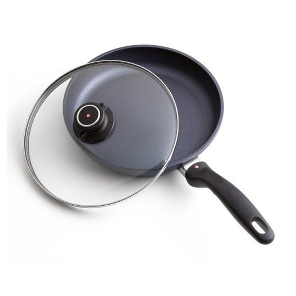 Swiss Diamond Frying Pans Nonstick with Lid, Features Stainless Steel Handle, Nonstick Diamond Coated Aluminum Skillets and Oven Safe Frying Pans with Lids, Cover Included, 10.25 Inch