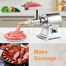 TECSPACE 1.5HP 1100W Heavy Duty Commercial Electric Meat Grinder, Heavy Duty Meat Mincer, 550 LBS/H Capacity, Grinding Speed 193 R/MIN