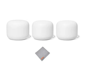 Nest WiFi Router and 2 Points - WiFi Extender with Smart Speaker - Works with Google WiFi (3 Pack) White