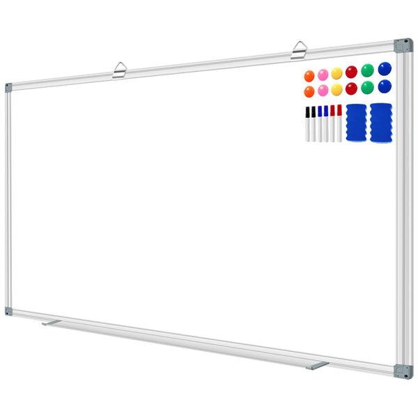 H-Qprobd 72"x48" Large Dry Erase Board for Wall 6' x 4' Magnetic Whiteboard Aluminum Presentation White Boards with Long Pen Tray, 6 Markers, 2 Erasers &12 Magnets