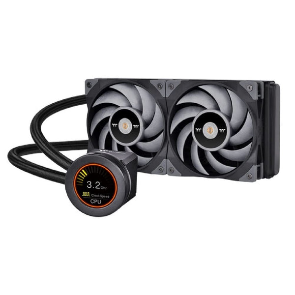 Thermaltake TOUGHLIQUID Ultra 240 AIO Liquid Cooler AMD(AM5/AM4) Intel(LGA 1700/1200) 2.1 Inch Rotational LCD Display 2500RPM Radiator Fan TT RGB Plus/Alexa/Razer Chroma Enabled CL-W322-PL12GM-B,Black