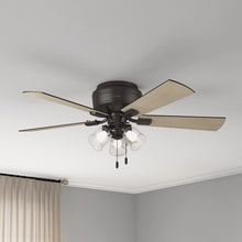 Hunter Crestfield Indoor Low Profile Ceiling Fan with LED Light and Pull Chain Control, 52