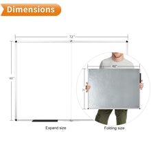 VIZ-PRO Large Dry Erase White Board/Magnetic Foldable Whiteboard, 72 X 48 Inches, Silver Aluminium Frame