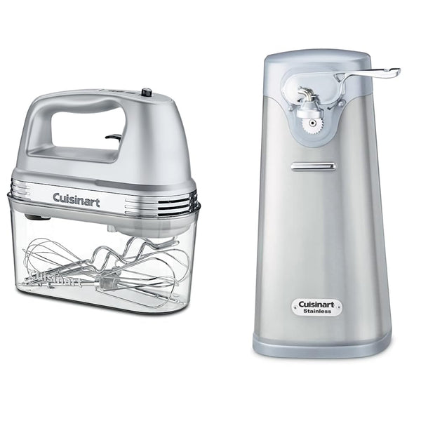 Cuisinart HM-90BCS Power Advantage Plus 9-Speed Handheld Mixer with Storage Case, Brushed Chrome & SCO-60 Deluxe Electric Can Opener, Quality-Engineered Motor System