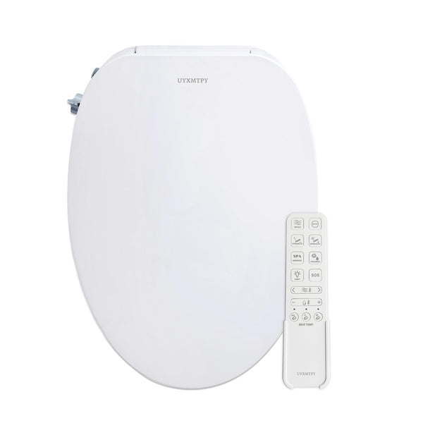 UYXMTPY Elongated Electronic Bidet Toilet Seat with Wireless Remote Control,Heated Toilet Seats Smart Bidet, Warm Air Dryer,Temperature Controlled Wash and Soft-close Functions (TE001-116)