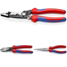 KNIPEX Tools 13 72 8 Forged Wire Stripper, 8-Inch & 74 22 200 Comfort Grip High Leverage Angled Diagonal Cutter & Tools - Long Nose Pliers With Cutter