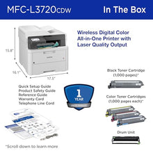 Brother MFC-L3720CDW Wireless Digital Color All-in-One Printer with Laser Quality Output, Copy, Scan, Fax, Duplex, Mobile Includes 2 Month Refresh Subscription Trial ¹ Works with Alexa