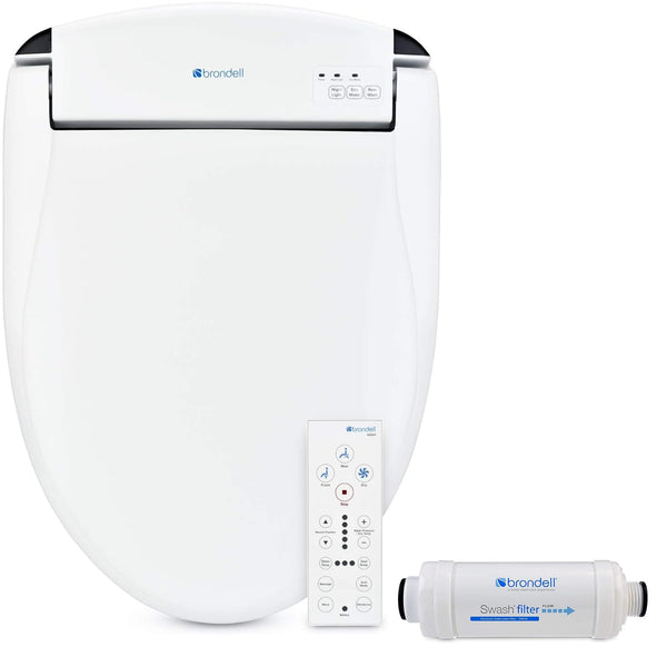 Brondell SE600 Swash Electronic Bidet Toilet Seat for Elongated Toilets and SWF44 Swash Bidet Filter Bundle