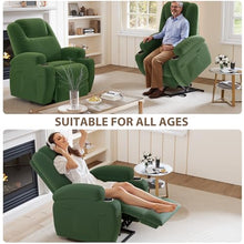 Power Lift Recliner Chair with Massage Ergonomic Recliner Chair for Elderly People, Single Sofa with Cup Holders, Side Pockets (Corduroy, Green)