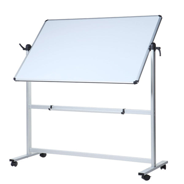 VIZ-PRO Double-Sided Magnetic Mobile Whiteboard,60 x 48 Inches Aluminum Frame & Stand