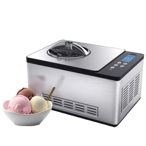 Whynter Ice Cream Maker Machine & Yogurt Automatic 2 Qt. with Built-In Compressor, LCD Digital Display & Timer, No Pre-Freezing, ICM-220SSY, Stainless Steel