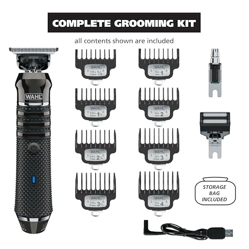 Wahl USA Pro Series High Visibility Skeleton Style Trimmer, Lithium-Ion Cordless USB Rechargeable All in One Shaving & Close Cutting Beard Trimmer for Men with Near Zero Gap Blade – 3026018