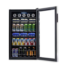 NewAir Beverage Refrigerator Cooler - 126 Cans Free Standing with Right Hinge Glass Door, Mini Fridge Beverage Organizer Perfect For Beer, Wine, Soda, And Cooler Drinks