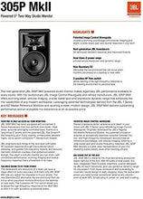 JBL Professional 305P MkII 5-Inch 2-Way Powered, Active Monitor Speakers for Near Field Music Production, Studio Monitor, Desktop Computer, Hi-Fi Audio. Sold as Pair, Black