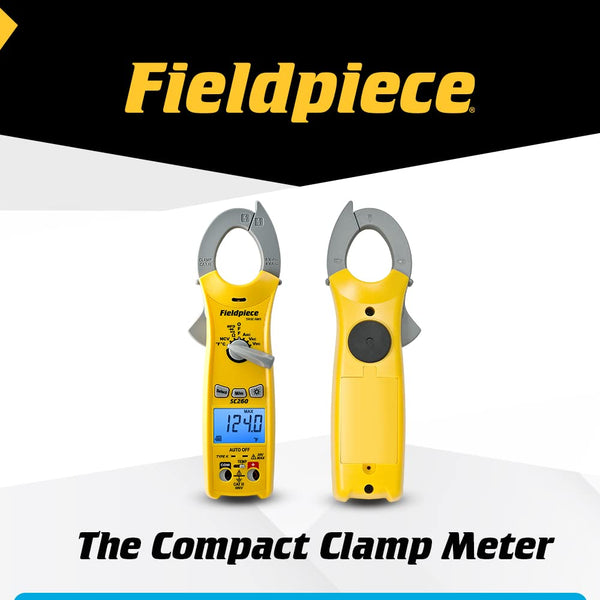 Fieldpiece Compact HVACR Clamp Multimeter SC260 – True RMS Clamp Meter with Temperature, Capacitance & Backlight