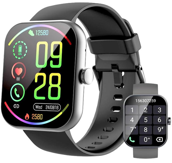 Smart Watch(Answer/Make Calls), 1.91" Smartwatches for Men Women, Fitness Tracker with 110+ Sport Modes, IP68 Waterproof, Heart Rate/Sleep/Spo2 Monitor, Pedometer, Activity Tracker for Android iOS